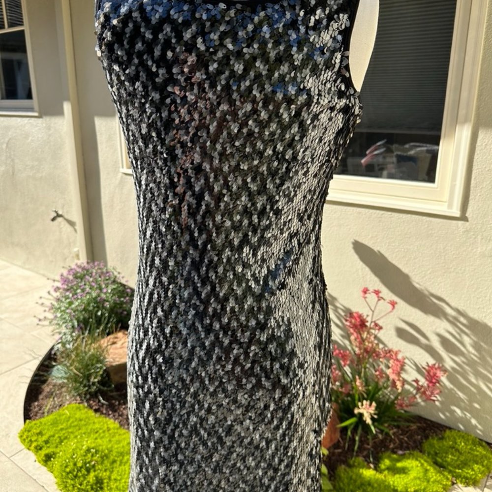 DressCalvin Klein Grey Sequined Cocktail Dress - Picture 4 of 4